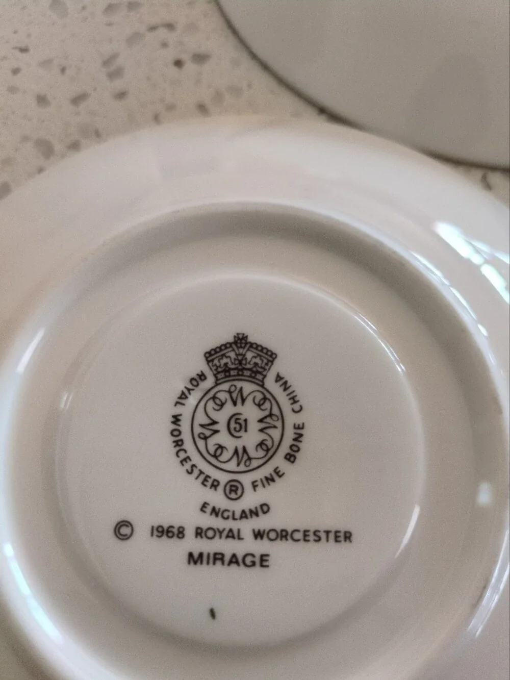 1968 Royal Worcester Made In England Elegant Sage Green Floral Saucer - Set of 7